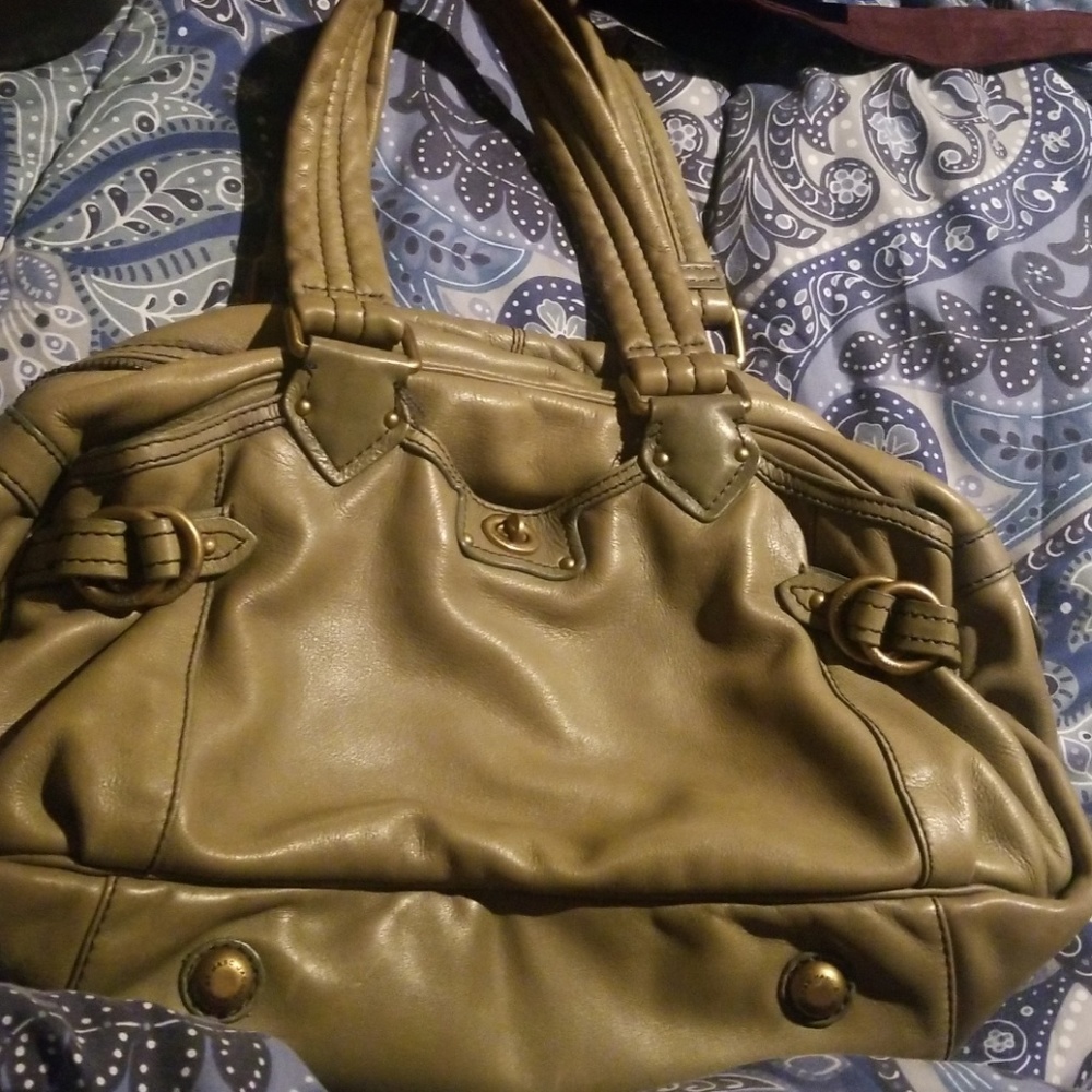 Leather green purse